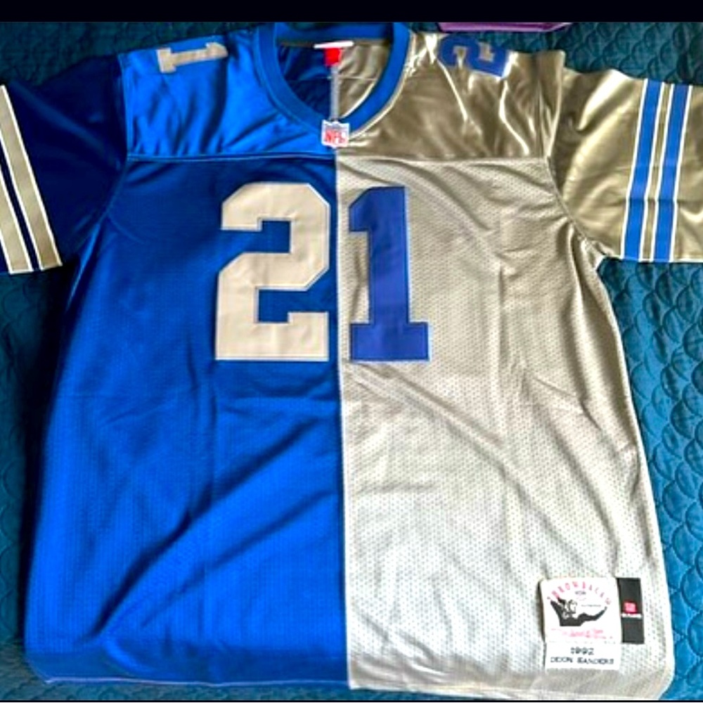 Blue and Silver Football Jersey